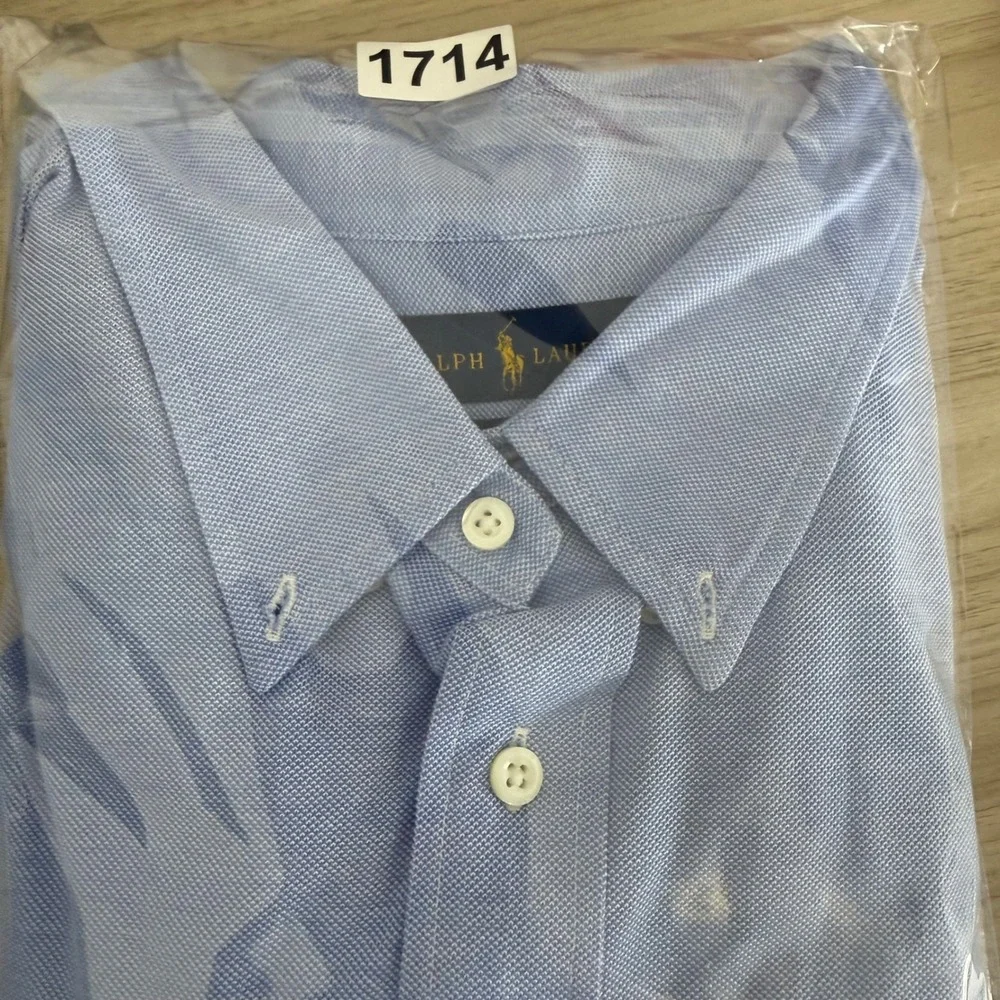 Polo Ralph Lauren Knit Oxford Shirt Mens 3XB Blue Long Sleeve Button Down Flesh